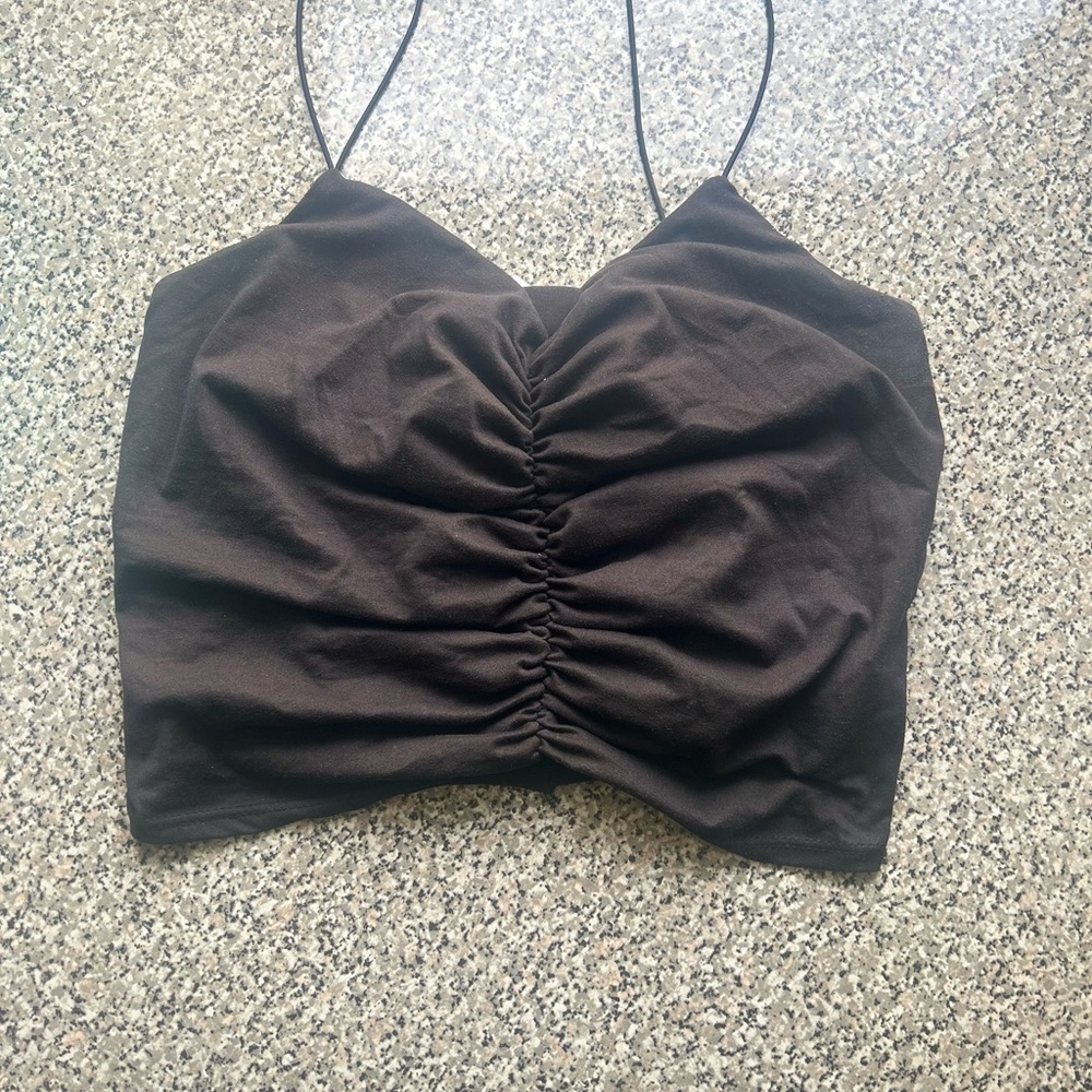 Elegant Black Ruched Women's Top